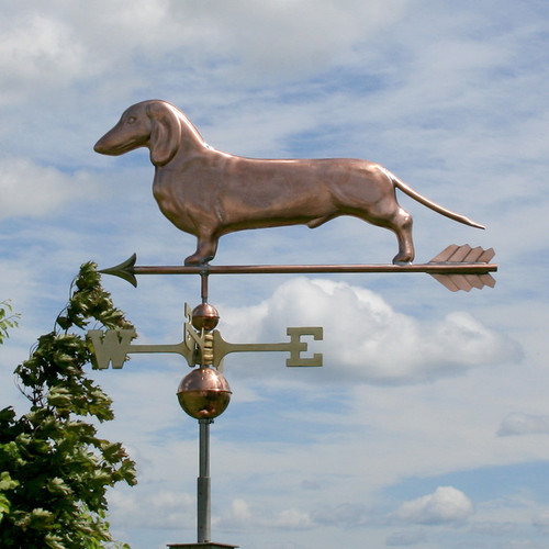 Copper Dachshund Weathervane