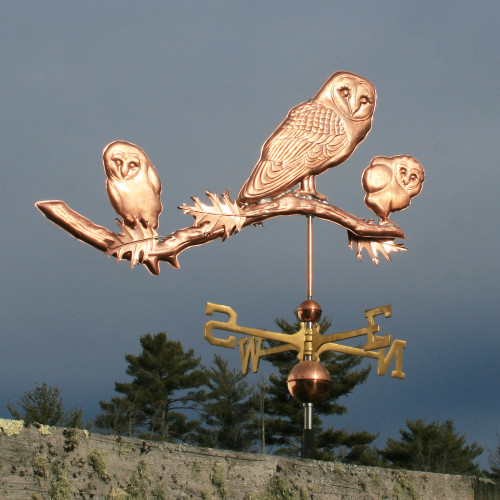 Mother Barn Owl Weathervane with Babies