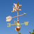 Handmade Copper Flying Piggy Weather Vane