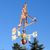 Handcrafted Copper Hockey player Garden Decor weathervane