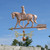 Copper Quarter Horse and Rider Weathervane