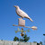 Copper Crow on a Fence Post Weathervane