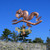 Copper Squirrel on Oak Branch Weathervane