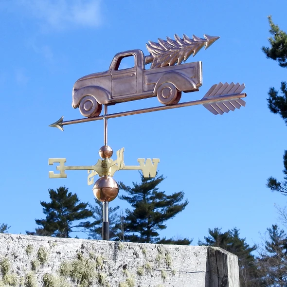 Truck with Christmas Tree Weather vane