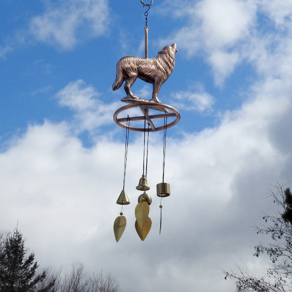 wolf wind chime