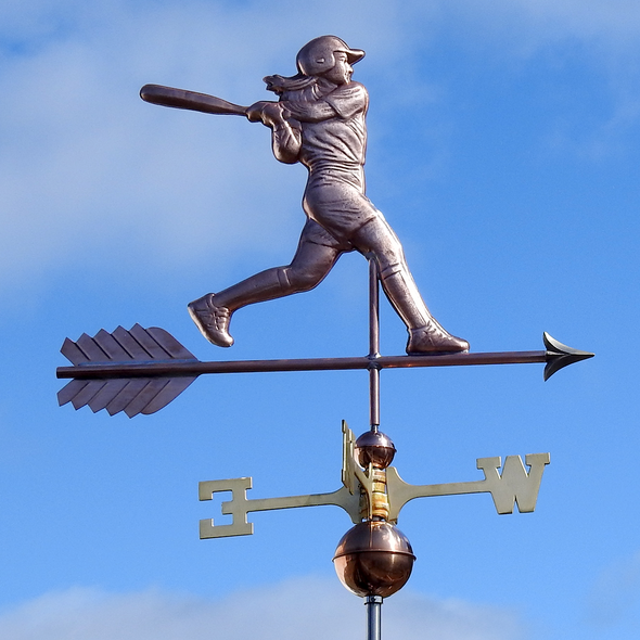 Soft Ball Player Weather Vane