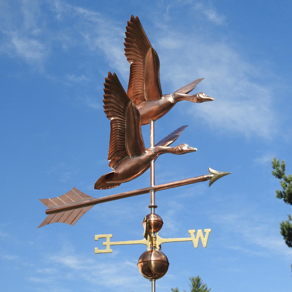 Two Large Geese in Flight Weathervane