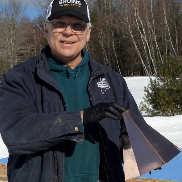 Todd with small hexagon copper weathervane roof mount cover