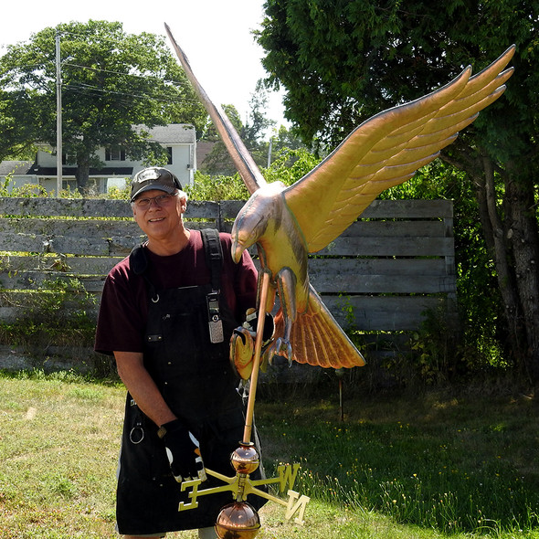 Todd with Grand Osprey and Salmon Weathervane