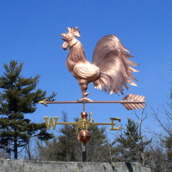 Crowing Triple Tail Rooster Weathervane