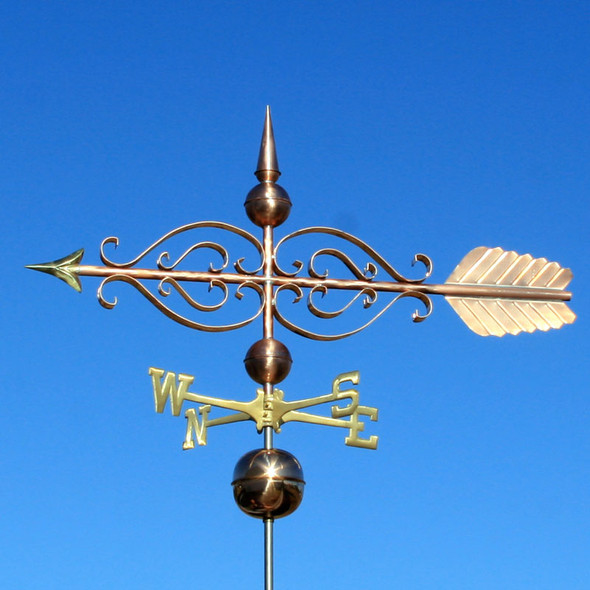 Large Scrolled Arrow Weather vane