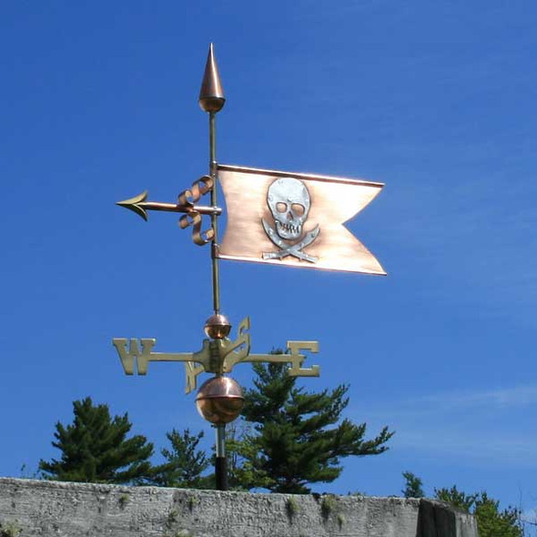 Skull and Swords Banner Weather vane