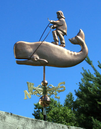 Man Riding a Whale Weather vane