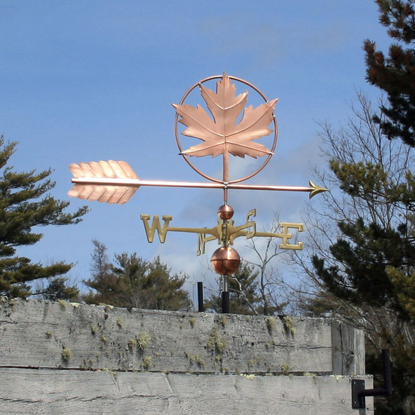 Copper Large Maple Leaf Weathervane