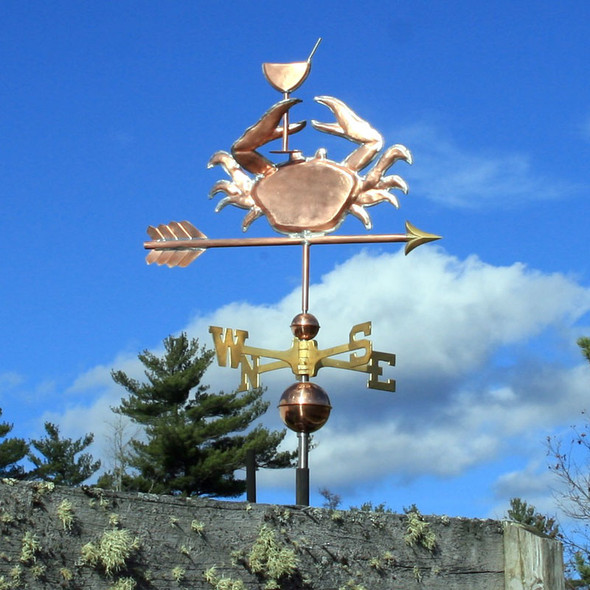 Crab with Martini Glass Weather vane