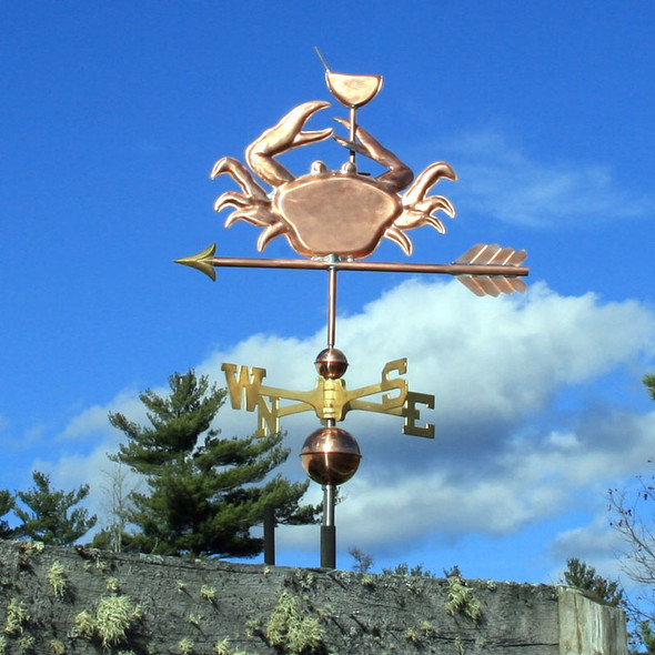 Crab with Martini Glass Weathervane