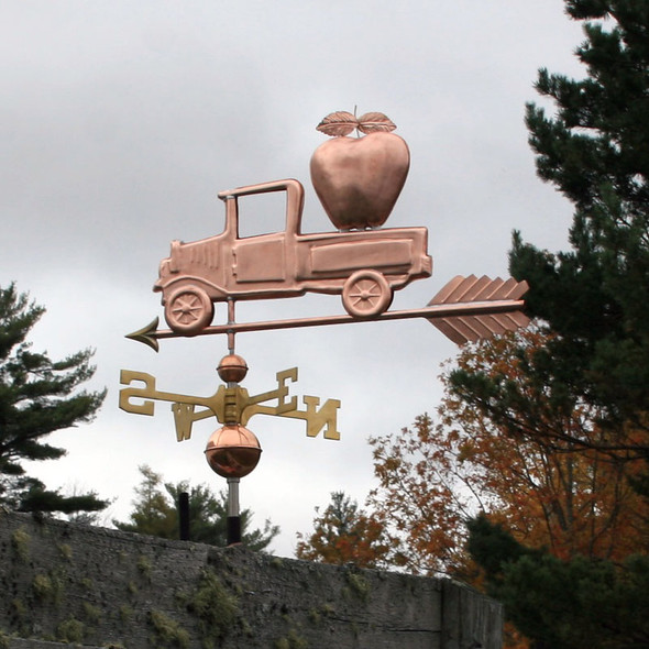 Pickup Truck with Apple Weather vane