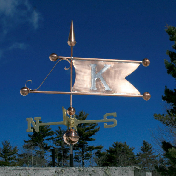 Banner Weather vane with Letter of Choice