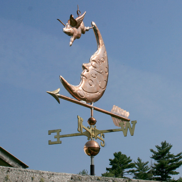 Pig Flying over the Moon Weathervane