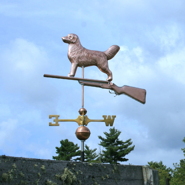 Golden Retriever on a Shotgun Weather vane