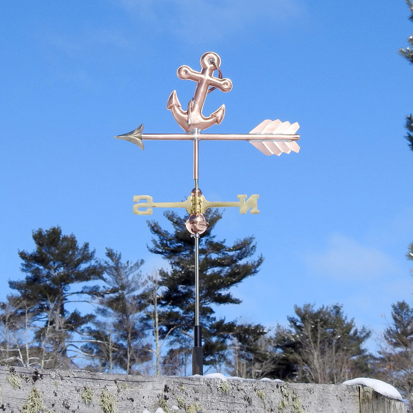 Copper Small Anchor Weather vane – Handmade in USA