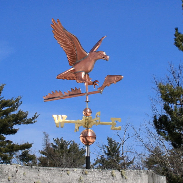 Copper Eagle Weather vane Catching A Fish