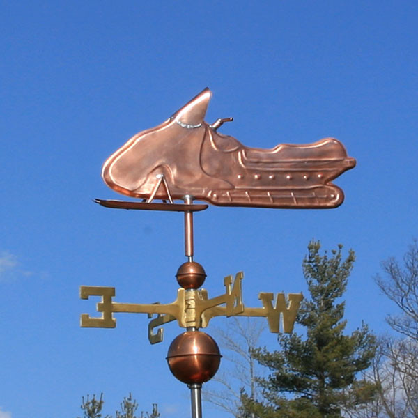 Copper Snowmobile Weathervane