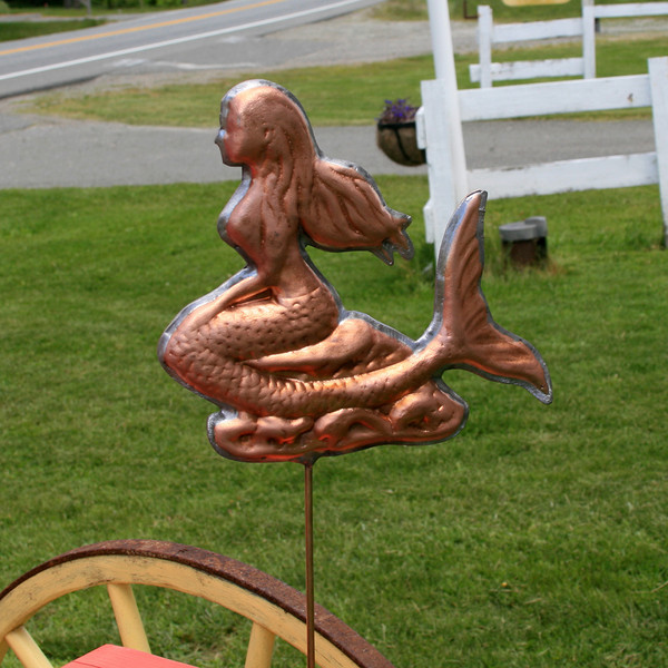 Copper Mermaid Garden Stake