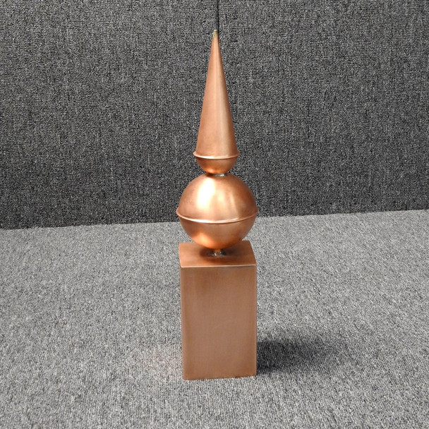 Traditional Cone Post Cap - Copper Finial – Mailbox Post Finial Caps