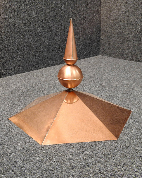 Traditional Finial on Gazebo Copper Cap - Copper Finials