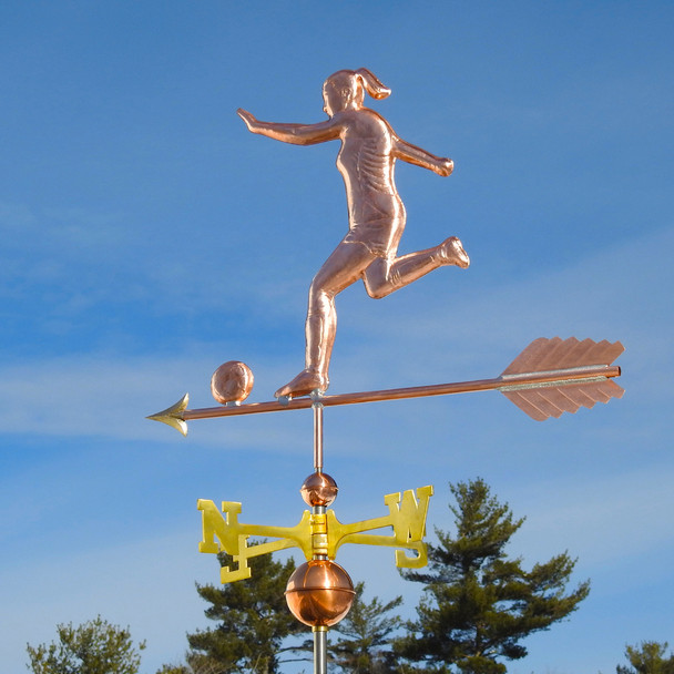 Woman Soccer Player Weathervane