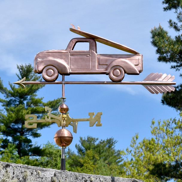 Truck with Surfboard Weathervane