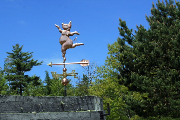 Copper Dancing Pig Weather vane