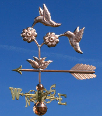 Hummingbird with Flowers Weather vane
