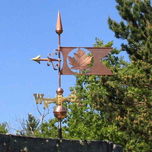 Maple Leaf Banner Weather vane