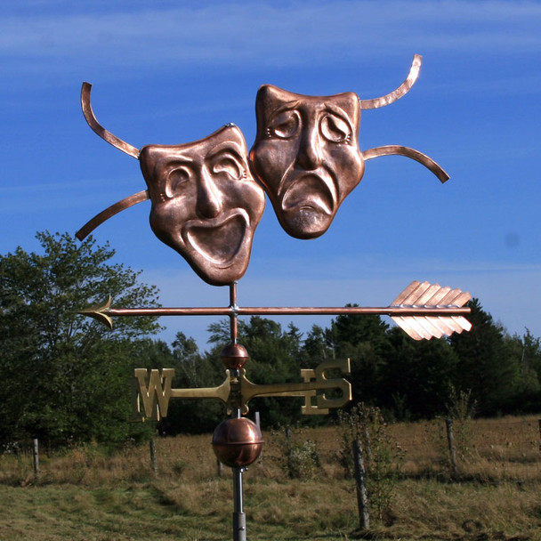 Theater Happy Sad Mask Weather vane