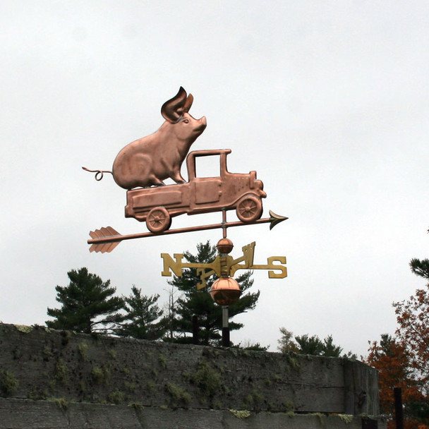 Pig in Pickup Weather vane