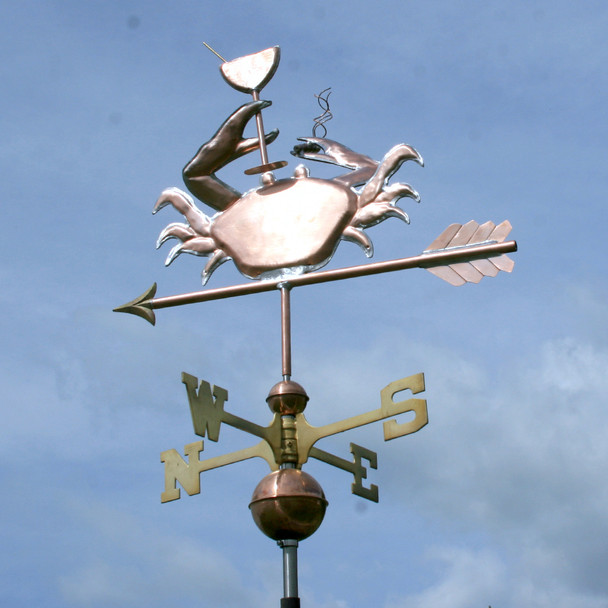 Crab Weather vane with Martini and a Smoke
