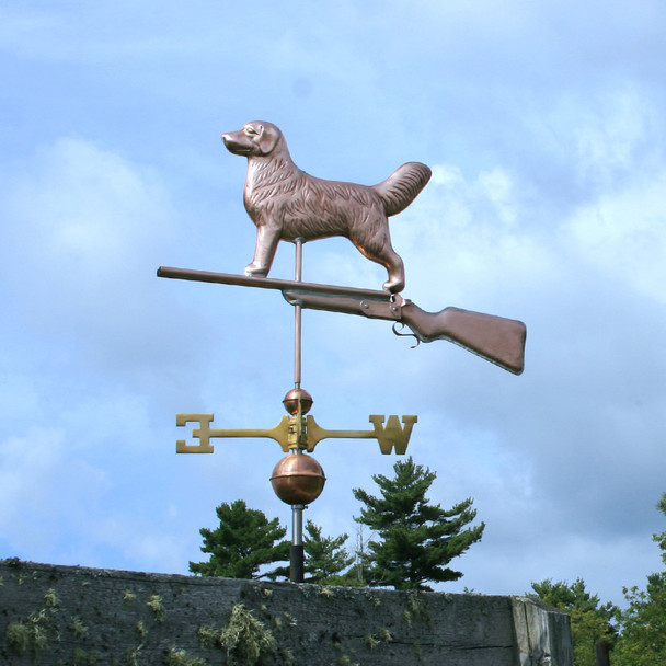 Golden Retriever on a Shotgun Weather vane