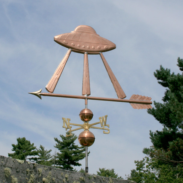 Alien Spaceship Weather vane with Light Beams