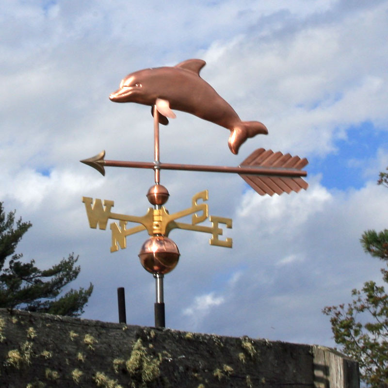 Dolphin Weathervane Handmade in USA Copper Weathervanes