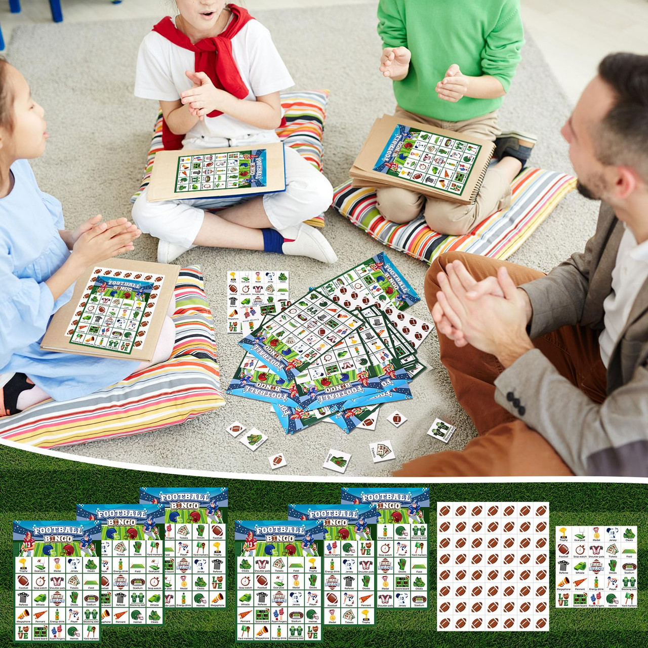 Liliful 35 Pcs Bingo Games 24 Players Bingo Cards Sport Theme Party ...
