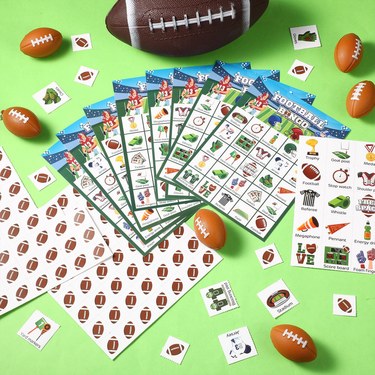 Liliful 35 Pcs Bingo Games 24 Players Bingo Cards Sport Theme Party ...