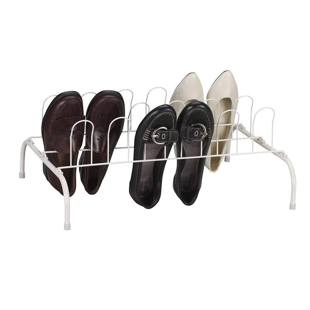 Compact Wire Shoe Rack Household Essentials 9-Pair Wire Shoe Rack, White