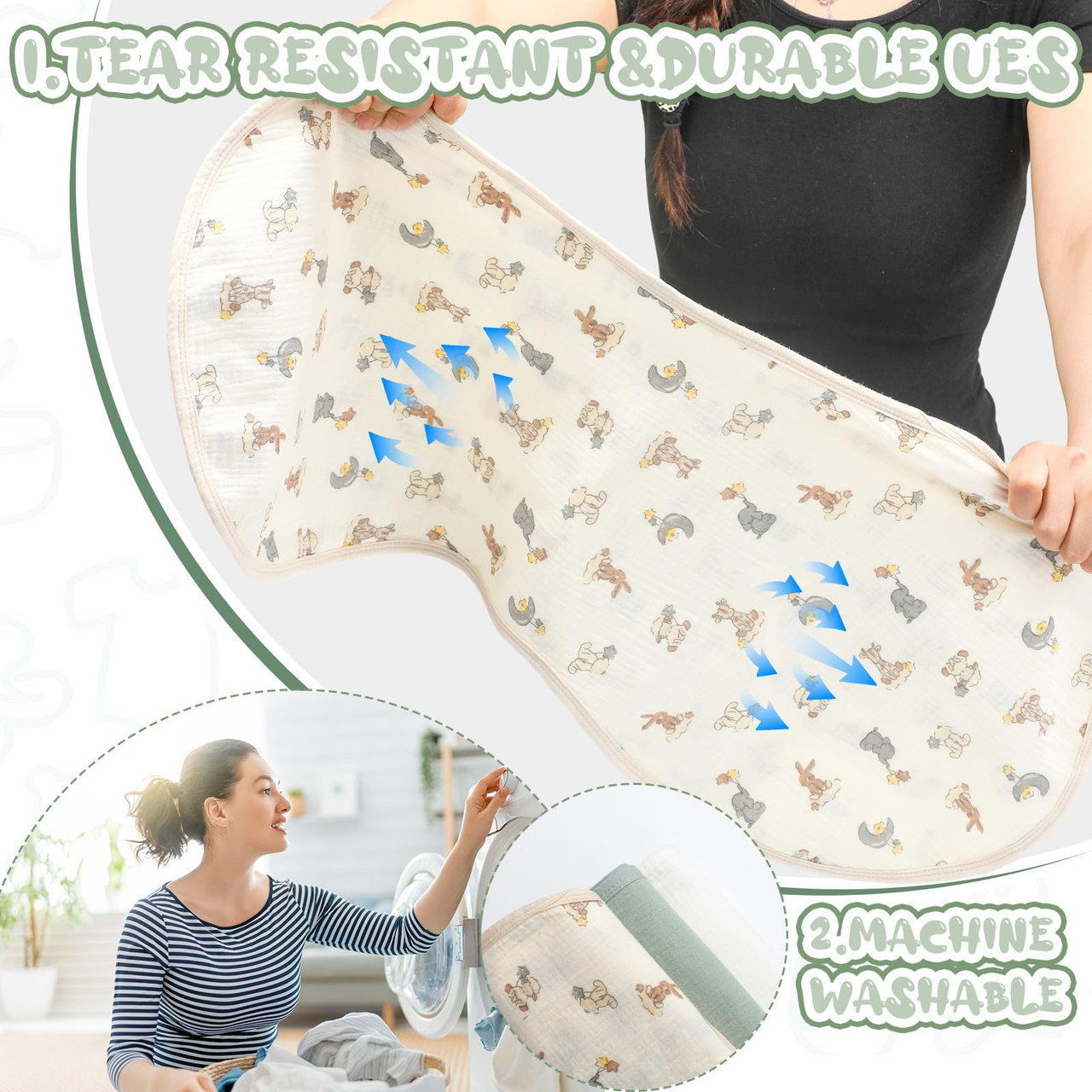 Hahafelt 3 Pcs Changing Pad Liners Fits in Peanut Shape Changing Pad ...