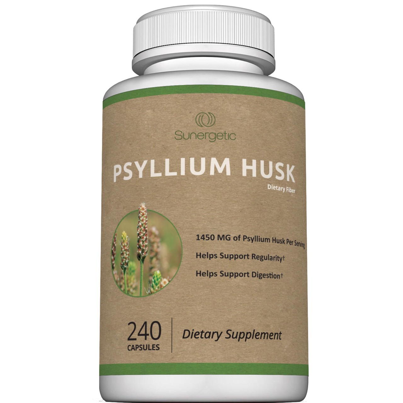 Psilyum Premium Psyllium Husk Fiber Supplement 1450mg, 240 Capsules