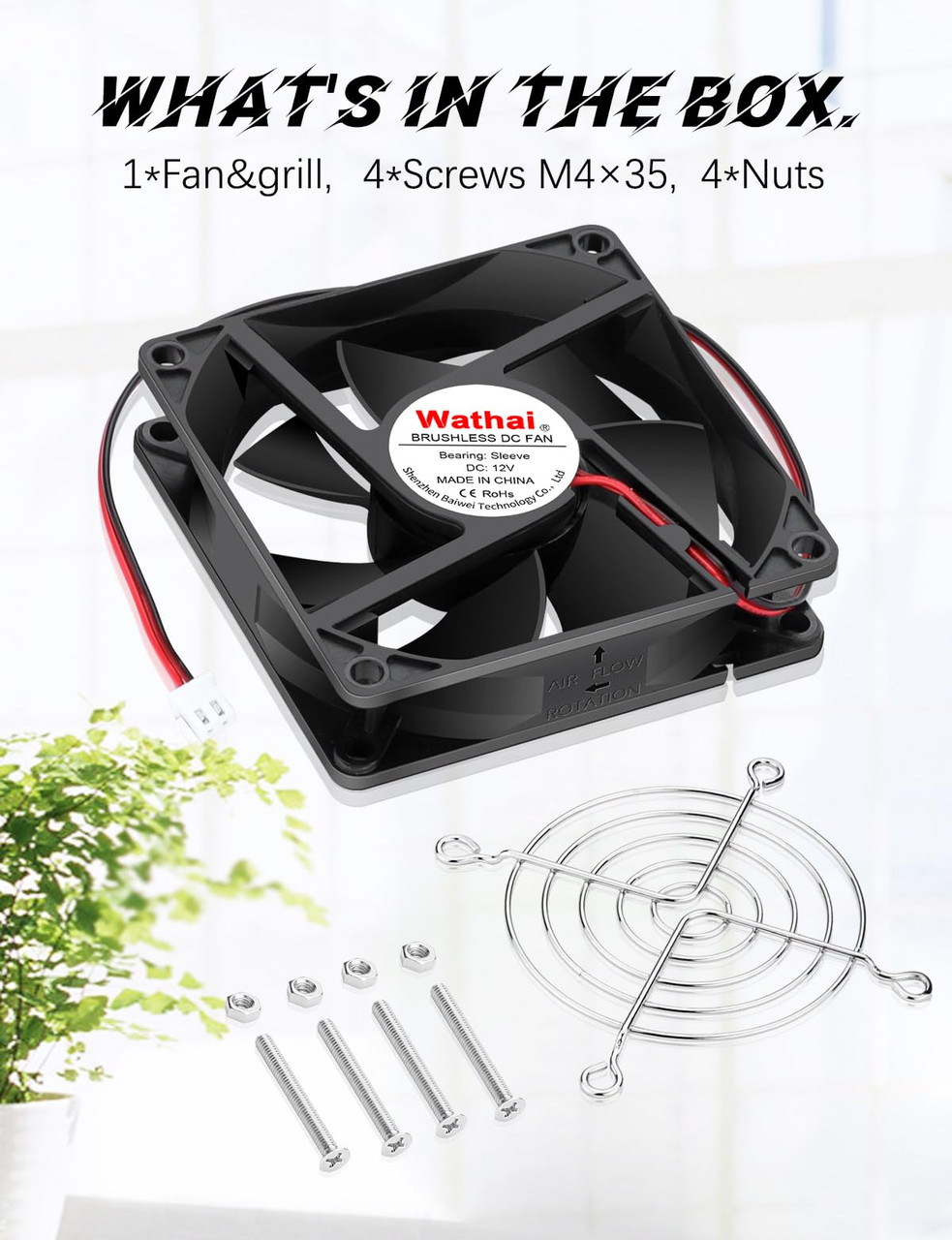 Wathai 80mm x 20mm 8020 12V DC Cooling Fan 2Pin High Preformance ...