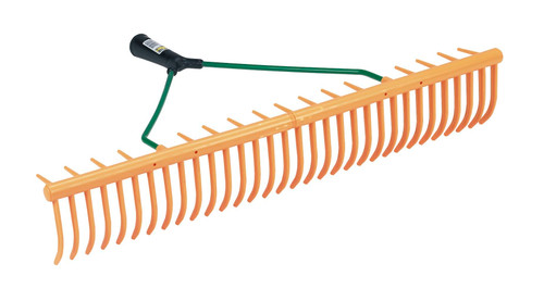 Kerbl Garden Rake Plastic 32 Bent Tines and Cross Tines, 64 cm,