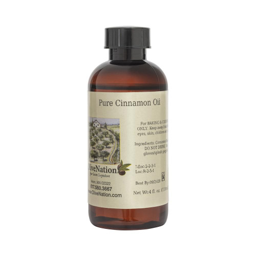 OliveNation Pure Cinnamon Oil - Food Grade Cinnamon Bark Oil for Baking, Candy, Chocolates, Beverages, 4 fl oz