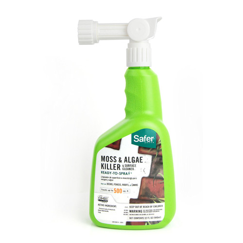 Safer Brand 5324-6 Moss and Algae Killer and Surface Cleaner, 32 oz. Hose Sprayer